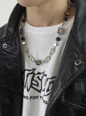 钛钢男女情侣仙人掌星球项链