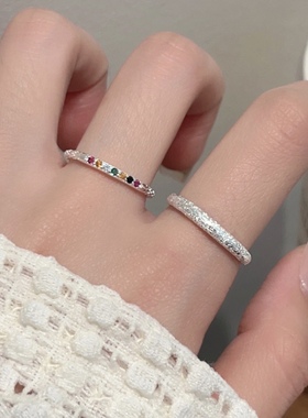 雪花银戒指女ins冷淡风