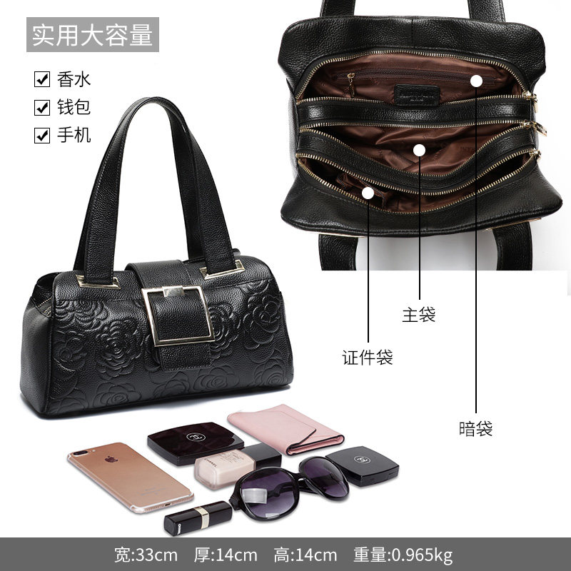 真皮2020新款潮百搭波士顿妈妈包 图丁女士包袋