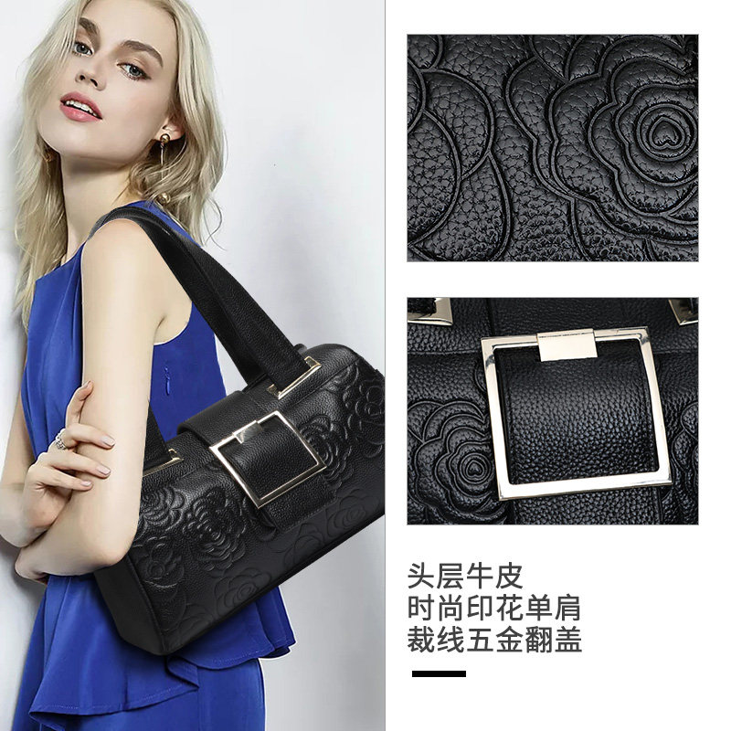真皮2020新款潮百搭波士顿妈妈包 图丁女士包袋