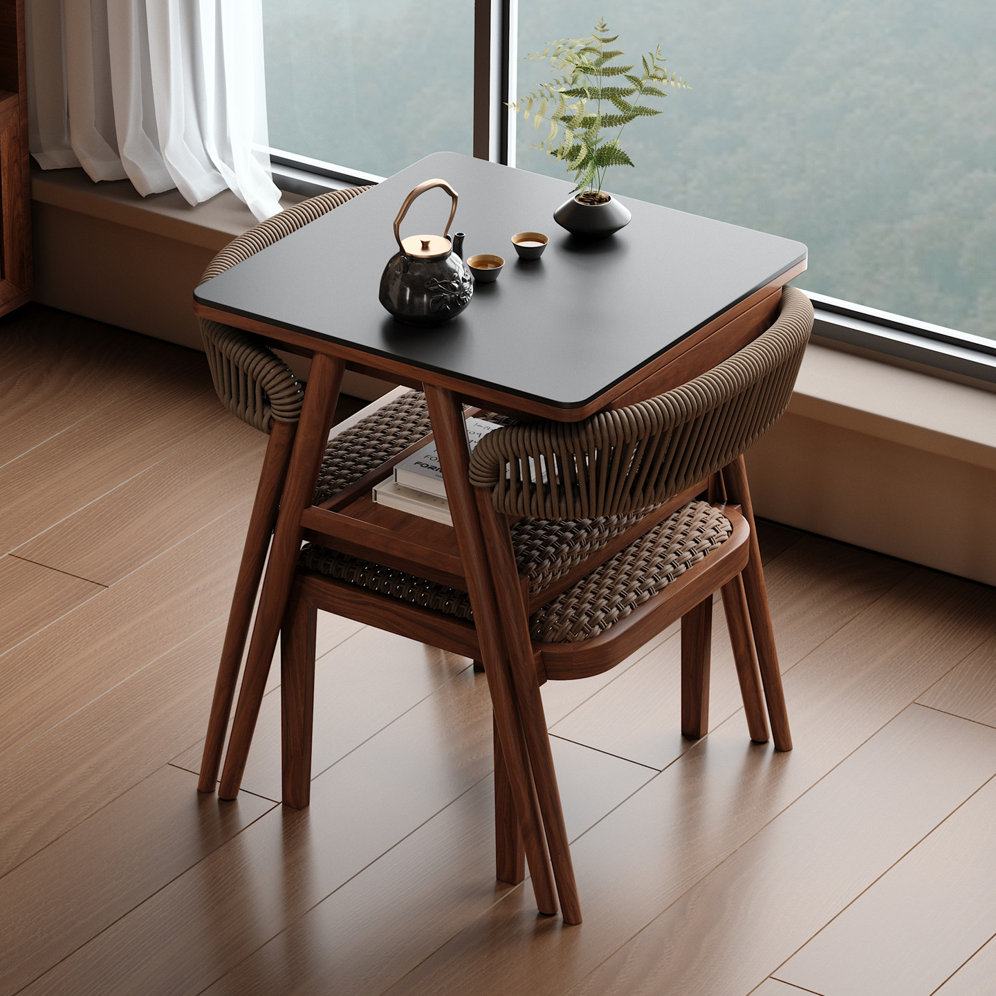 木小咖 山野家用阳台小户型桌椅休闲边桌椅组合泡茶一桌两椅茶桌,淘宝优惠券,粉丝福利购,淘宝优惠卷