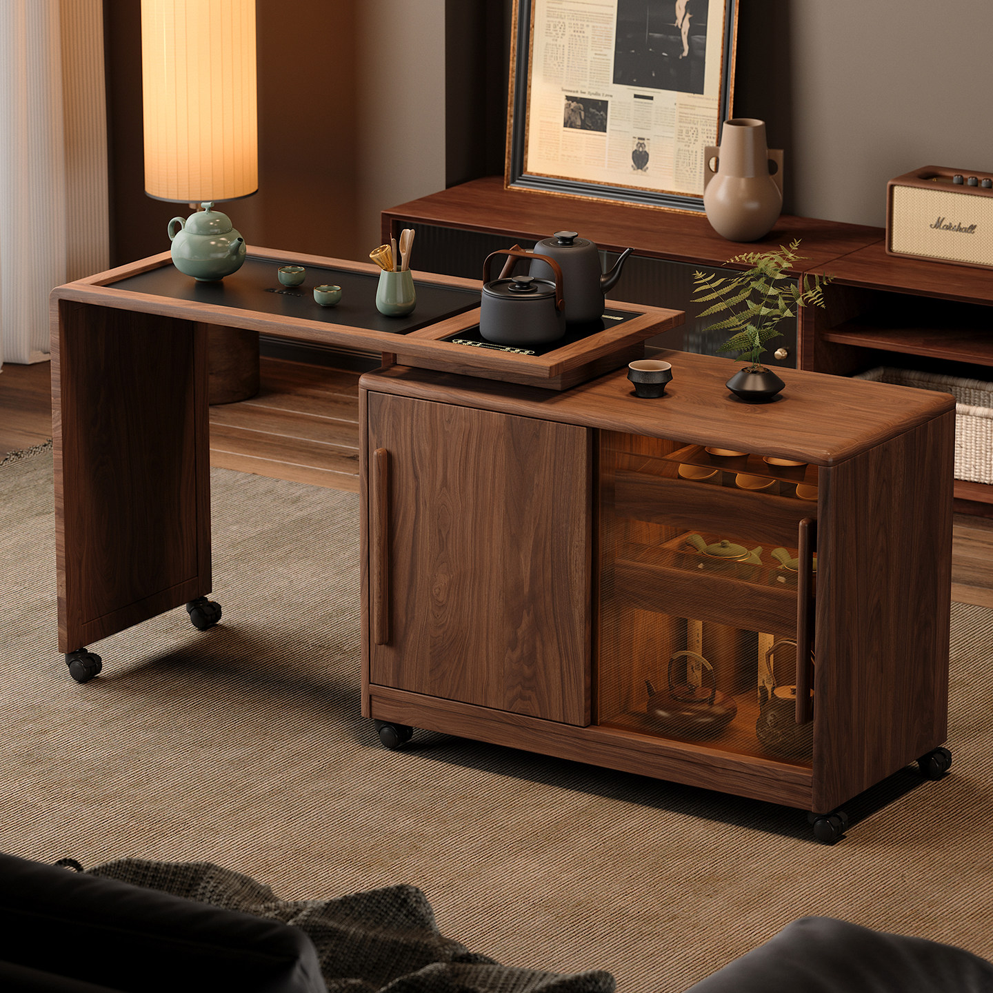 木小咖 木作移动边几小户型沙发边柜实木茶台茶桌可伸缩小书桌,淘宝优惠券,粉丝福利购,淘宝优惠卷
