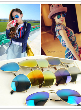 新款太阳镜女彩膜20193025蛤蟆镜