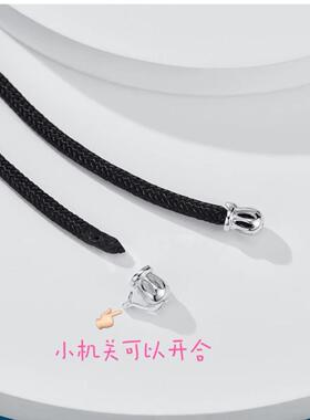 恒色原创银挂绳翡翠吊坠绳佛公挂坠绳男士项链绳可拆卸女款高货绳