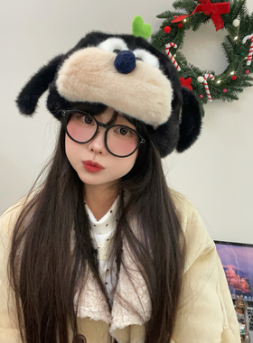 可爱卡通小狗耳朵多种戴法雷锋帽