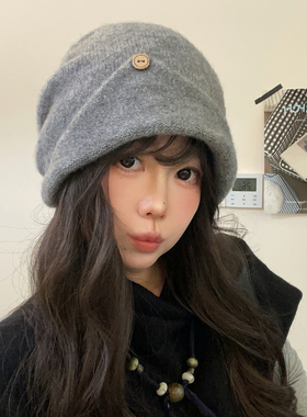 大弹力堆堆帽素颜百搭冷帽显脸小