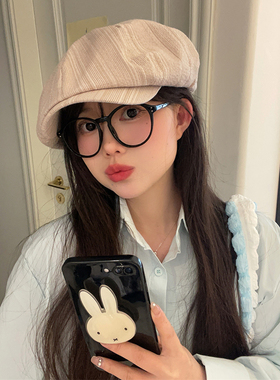 双笙欧尼前进帽条纹纯色休闲感帽