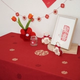 Свадебная скатерть в стиле китайского стиля, свадебный банкет Большой красный обеденный стол ткани свадебная комната