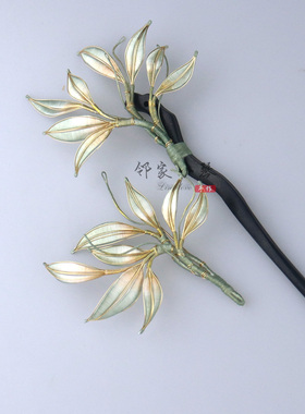 青枝竹叶免裁缠花材料包竹叶胸针