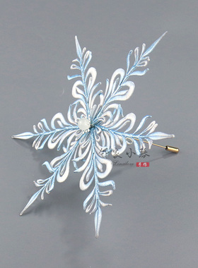 古风雪花胸花缠花材料包