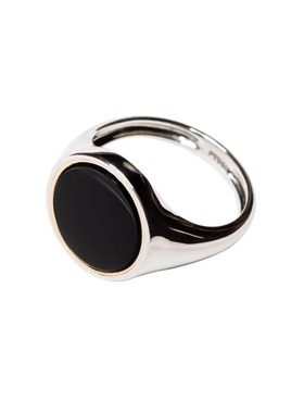 男女款铂金黑缟玛瑙尾戒首发