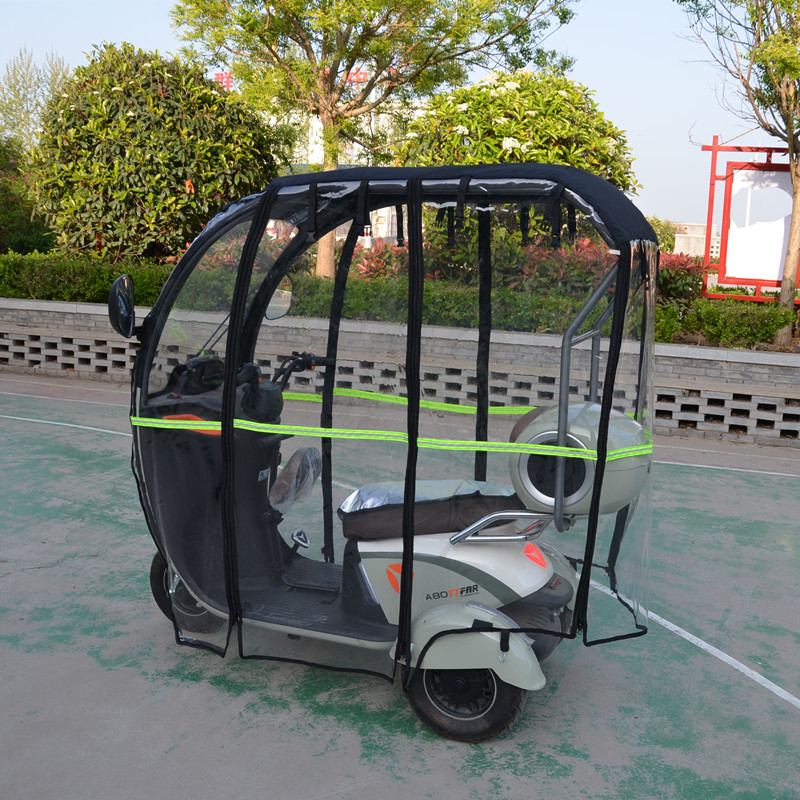 适用于雅迪冠能A80雨帘台铃N3围帘三轮车一体车棚K8E蓬布防雨篷布 - 图2