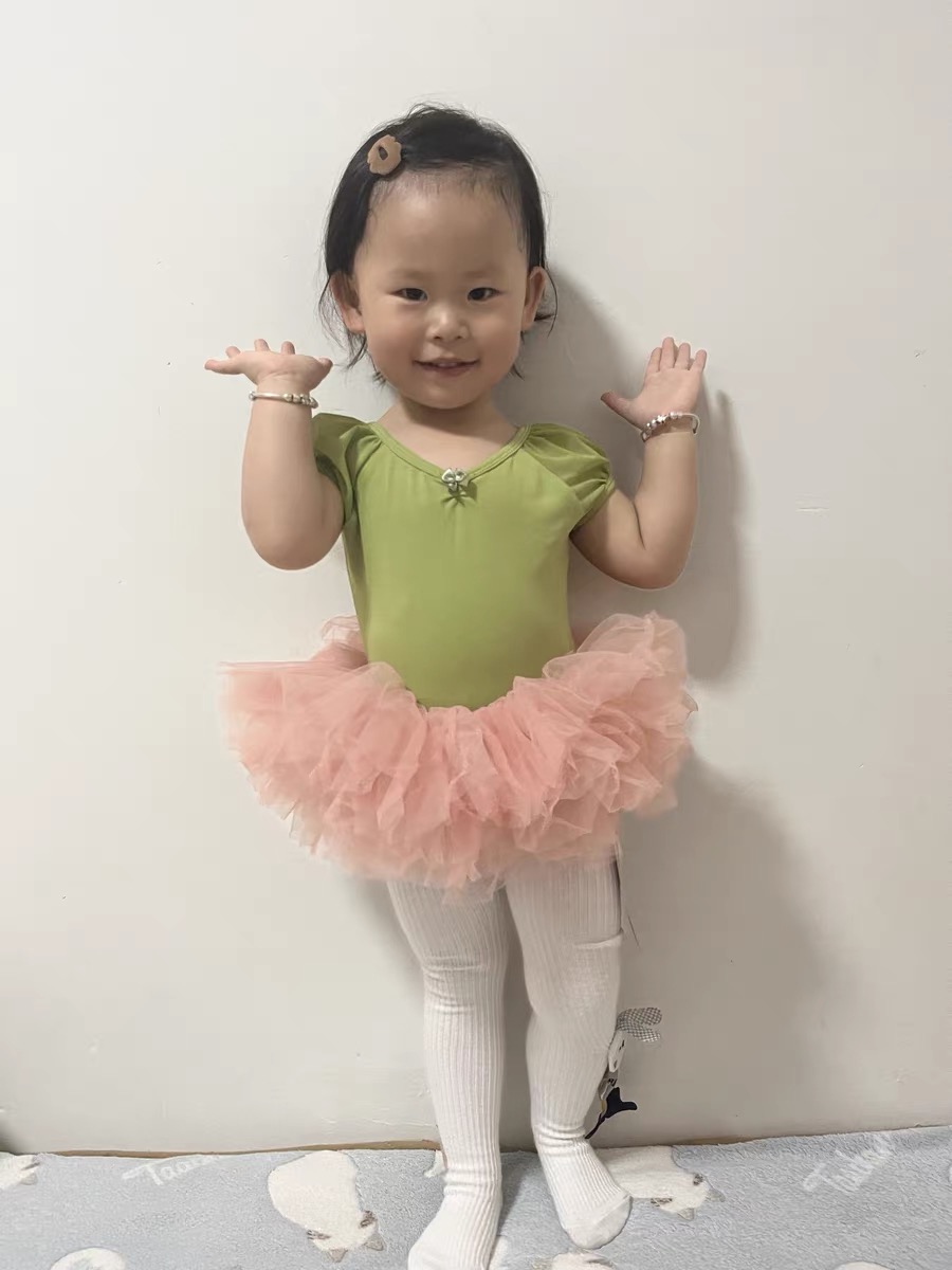 儿童舞蹈服女童短袖练功服幼儿芭蕾舞裙跳舞衣体操服中国舞形体服