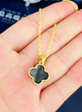 小香风四叶草吊坠项链锁骨链颈链