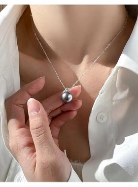 女珍珠母贝吊坠项链戴妃女王