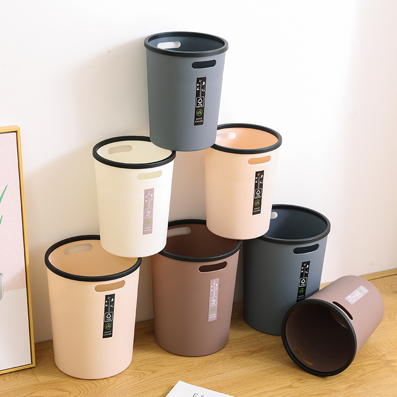 创意家用简约垃圾桶客厅无盖大号塑料纸篓卧室厨房卫生间垃圾分类