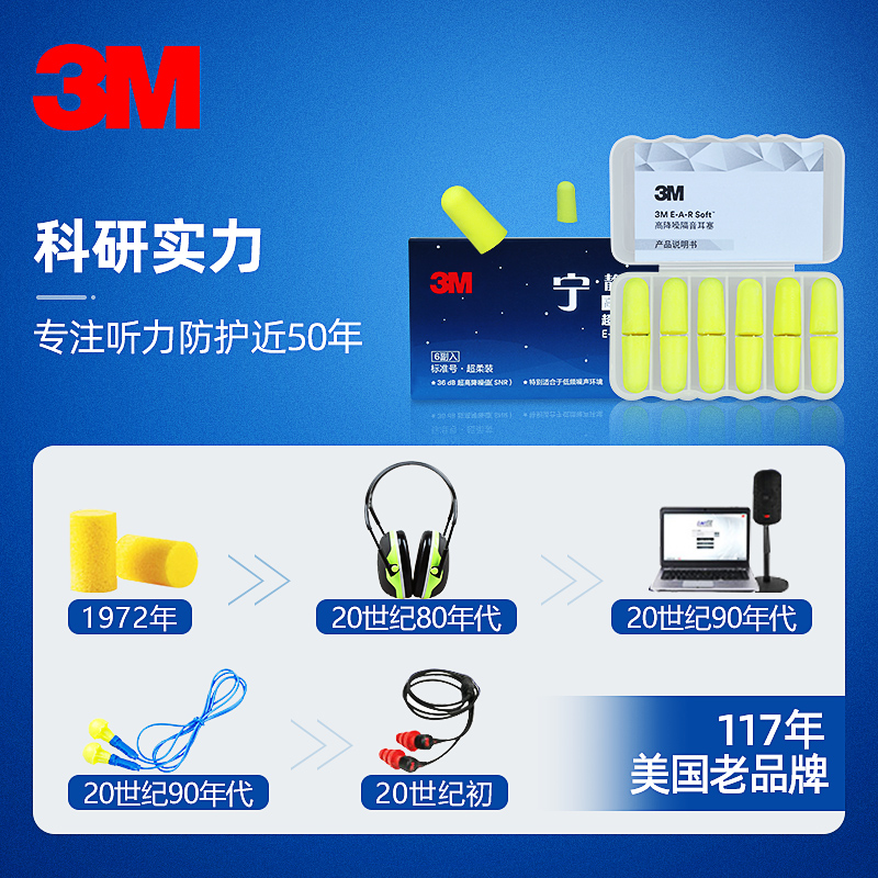 3m隔音耳塞防噪音睡眠专用学生睡觉宿舍工业防打呼噜超级防吵神器 - 图2