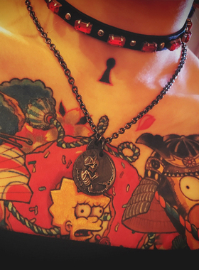 幸运币刻骨925银银吊坠