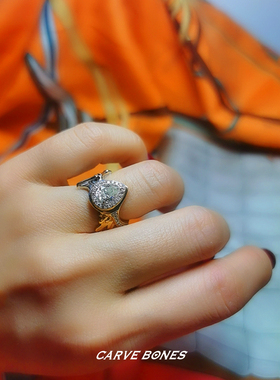 水滴钻戒CARVEBONES18K金轻奢