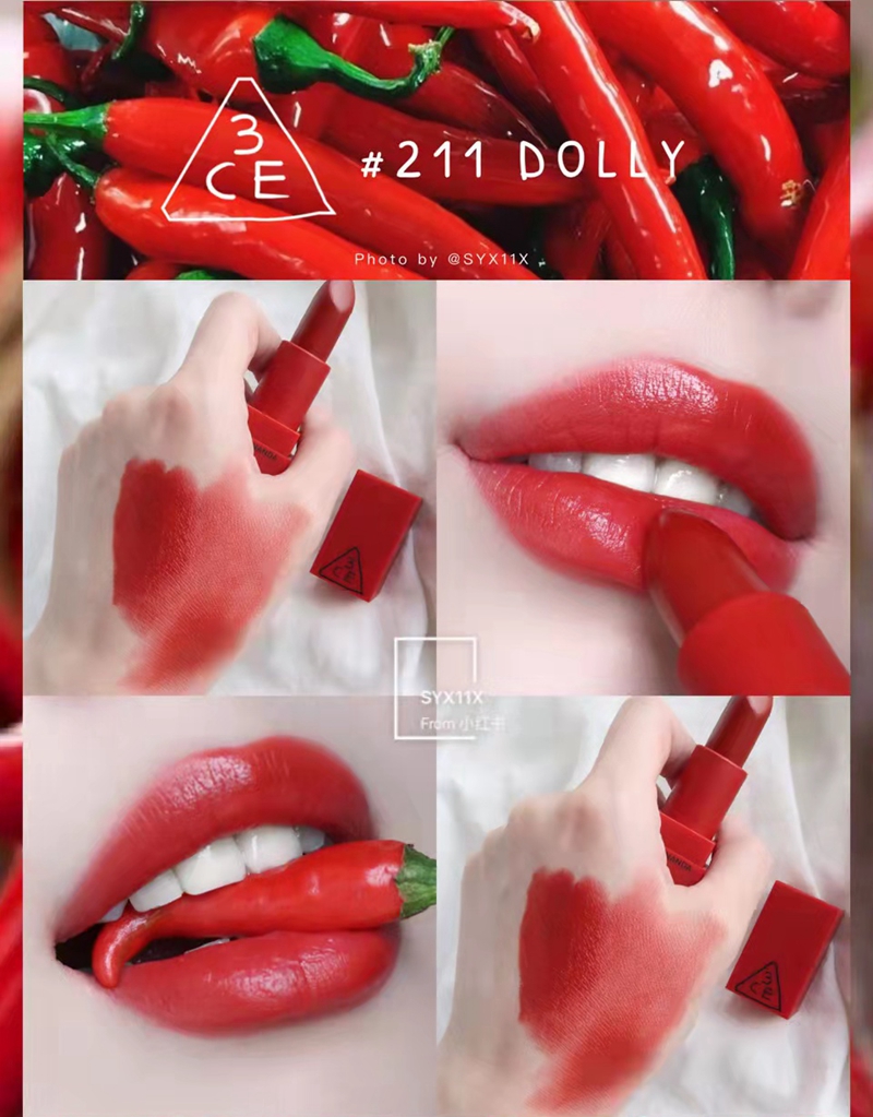 现货 韩国3ce红色系口红 哑光持久滋润保湿唇膏 正红酒红亮红粉红,淘宝优惠券,粉丝福利购,淘宝优惠卷