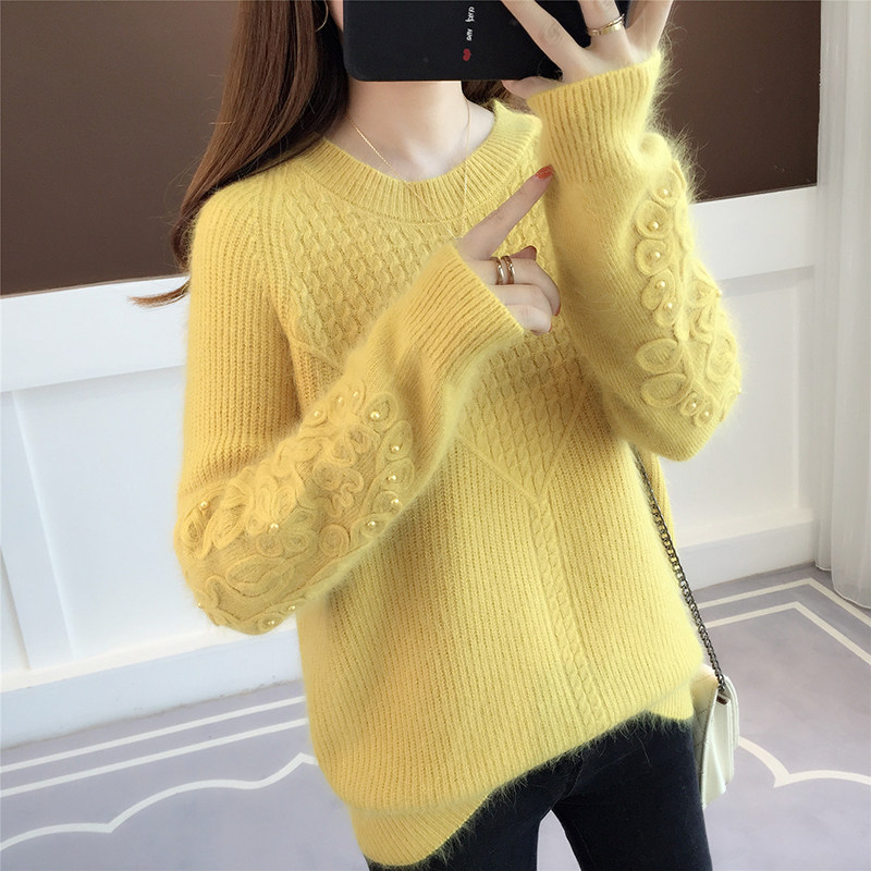 女士新款宽松线衣韩版慵懒风毛衣 贝莎依儿毛衣