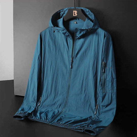 夏季超薄防晒衣服男外套户外运动透气风衣多口袋夹克休闲男士上衣