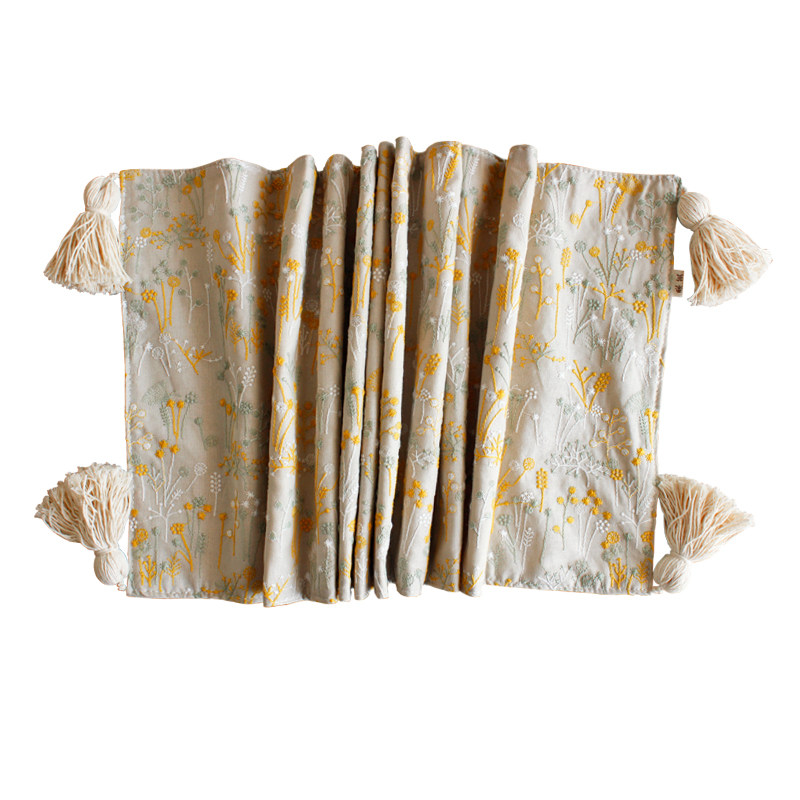 日式刺绣餐边柜桌垫餐桌桌旗茶几旗布艺长条电视柜盖布鞋柜布盖巾,淘宝优惠券,粉丝福利购,淘宝优惠卷