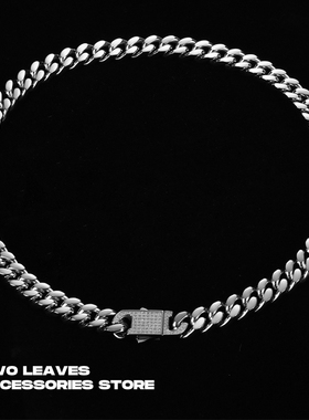TWOLEAVES钛钢男女欧美潮古巴链
