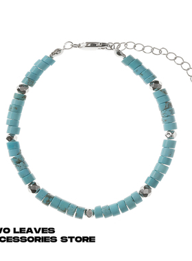 TWOLEAVESS925纯银蓝松石手链