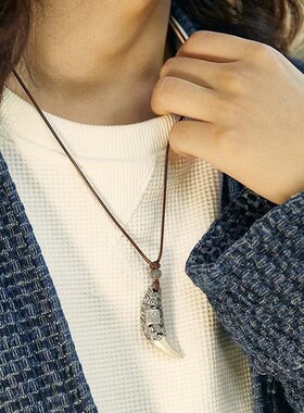 狼牙项链个性男士复古