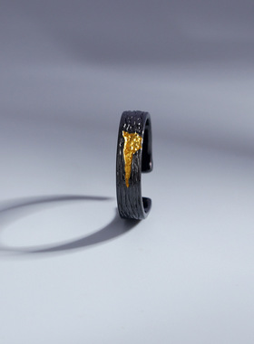 开口戒指镶金单身戒冷淡风