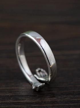 《拥抱》关于五月天的青春拥抱戒指925纯银戒指可调节情侣对戒ins