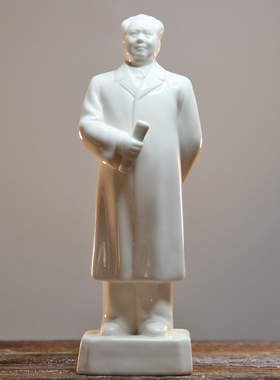 毛主席雕塑白瓷书房桌面摆件