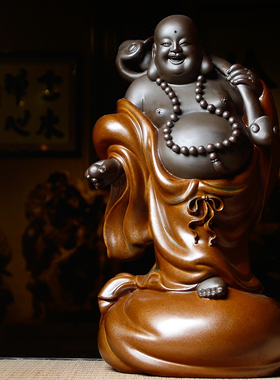 如意弥勒佛客厅陶瓷礼品家居装饰