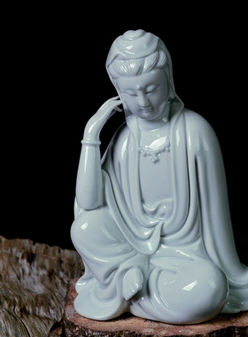 自在风静坐达摩观音菩萨陶瓷佛像