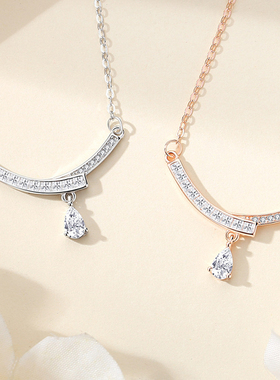 银饰项链微笑925银项链轻奢小众饰品女高级感时尚简约轻奢小红书