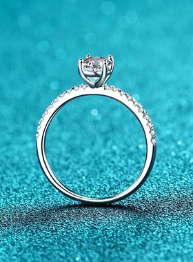 新款S925纯银鸽子蛋求婚戒异形蛋形莫桑石戒指精致简约戒指配饰