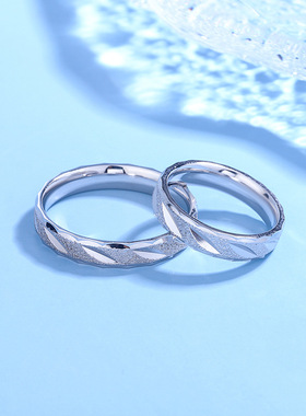 时尚S925纯银情侣戒指潮流个性韩版设计男女示爱通用简约百搭指环