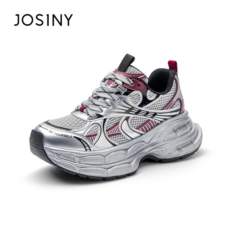 卓诗尼2025秋冬新款厚底运动鞋时尚舒适显瘦老爹鞋潮流百搭休闲鞋 - 图0