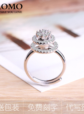 纯银陀飞轮悬浮转动戒指抖音同款