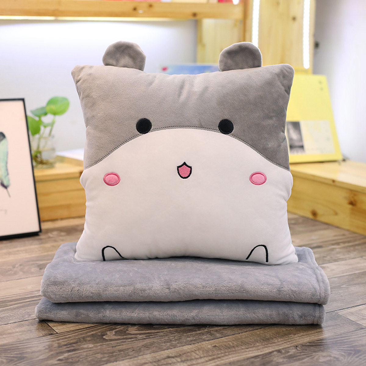 抱枕被子两用靠垫被沙发办公室折叠午休靠枕头被汽车靠背空调毯 - 图0