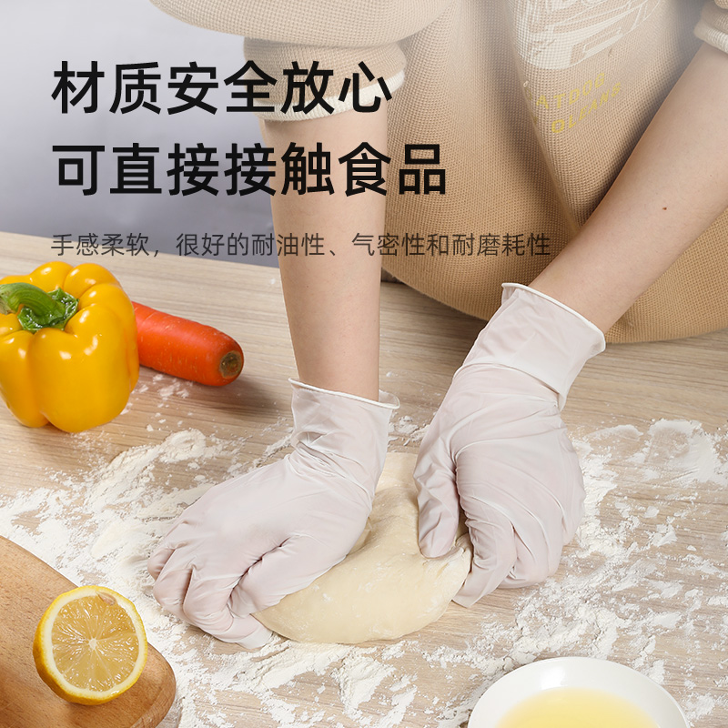 一次性手套 丁腈乳胶橡胶食品级pvc加厚防水餐饮耐磨检查清洁烘培 - 图2