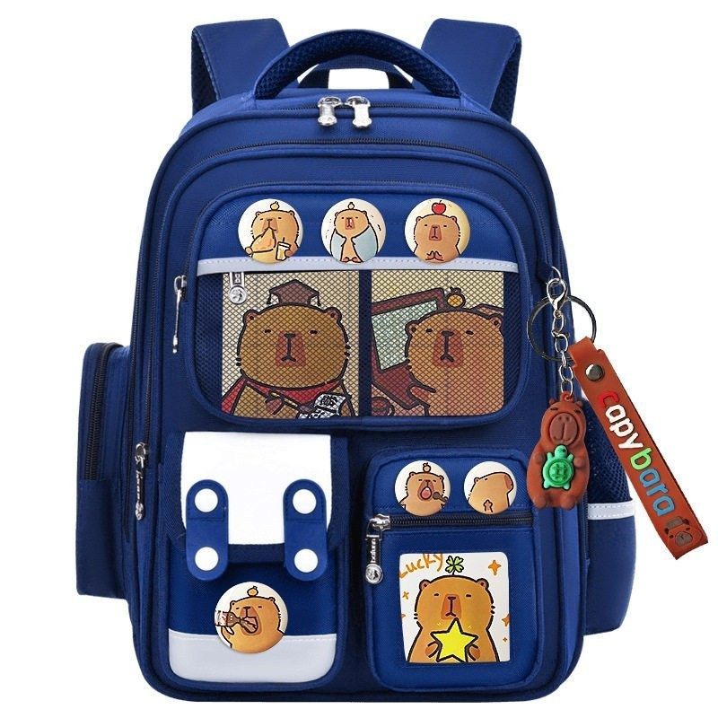 新款小学生书包1-3-6年级可爱卡皮巴拉女卡通大容量轻便背包双肩,淘宝优惠券,粉丝福利购,淘宝优惠卷