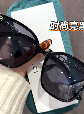 墨镜女2025新款高级感防紫外线方框大脸显瘦白色框太阳镜可配近视