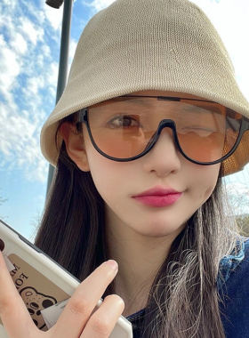 防晒遮阳方形运动男女一片式墨镜