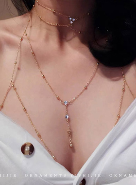 胸链身体链纯欲项链性感胸链