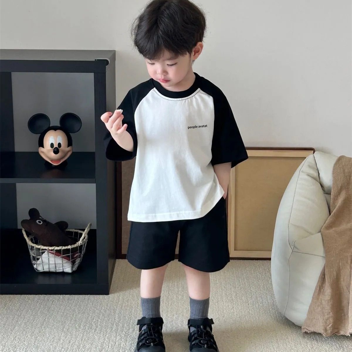 纯棉男女中小童短袖t恤夏季韩版潮流可爱宝宝插肩撞色半袖t上衣,淘宝优惠券,粉丝福利购,淘宝优惠卷