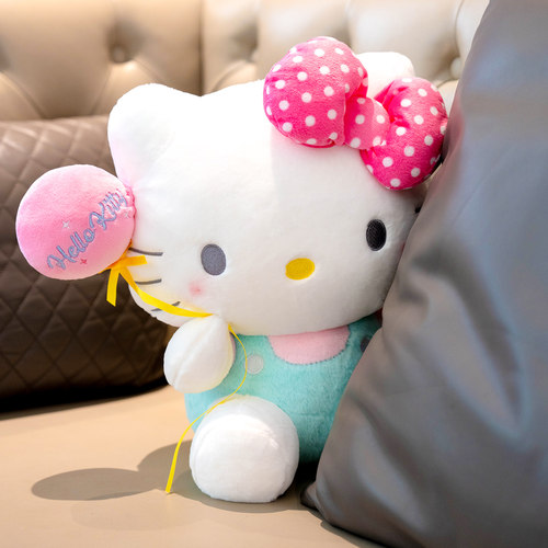 正版hellokitty公仔KT气球猫咪玩偶可爱毛绒玩具儿童女生生日礼物 - 图0