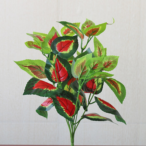 单支树叶绿萝插花假花仿真小花束塑料花把束绿色植物绿叶假草装饰 - 图1
