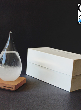 新年礼物兰亭阁玻璃天气预报摆件